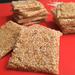 sesame snap with honey stacked